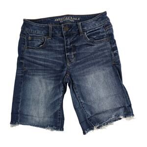 American‎ Eagle slouchy bermuda shorts womens blue denim 0 6933